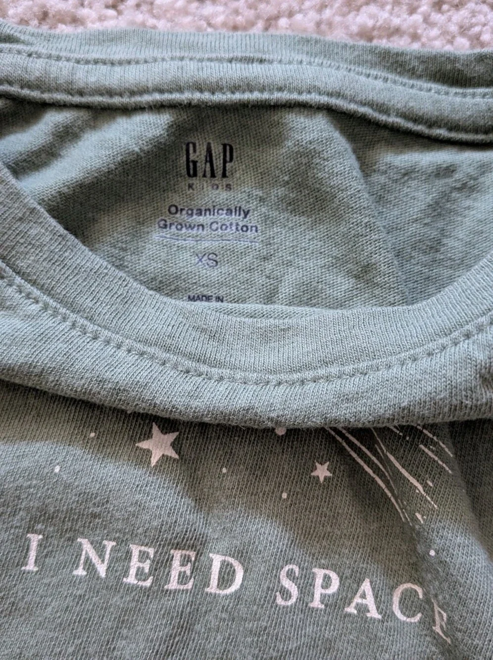 GAP Olive Green 'I Need Space' Long-Sleeve Tee
